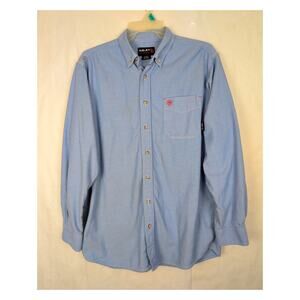 Ariat FR blue button up shirt Size XL Tall Fire Resistant Minimal Workwear